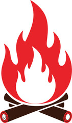 Fire icon collection. Fire flame symbol. Bonfire silhouette logotype. fire icon vector illustration.