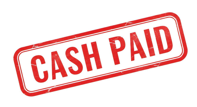 Cash paid red grunge rubber stamp isolated on transparent background