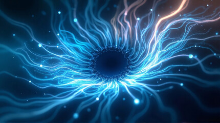 Obraz premium Ethereal Blue Energy Bloom