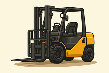 Compact Warehouse Forklift Side View Ready For Material Handling Operations