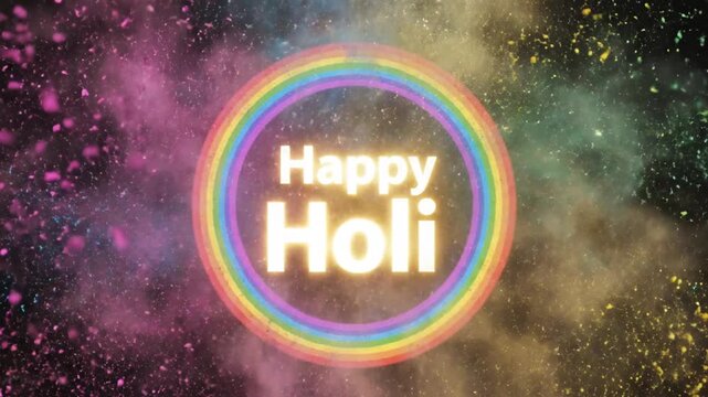 happy holi festival vibrant colors powder explosion rainbow