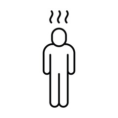 Depression icon. Simple outline style. Depression linear symbol design. Simple line illustration on white background.