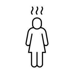 Depression icon. Simple outline style. Depression linear symbol design. Simple line illustration on white background.