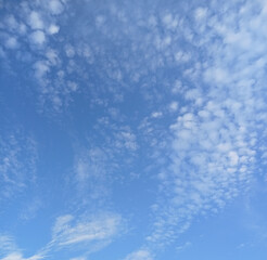 Beautiful Blue Sky With White Clouds For Background.