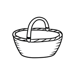 Fototapeta premium Empty Garden Basket Line Art