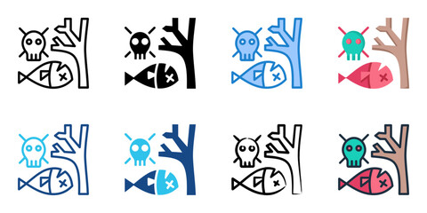 Environmental Hazards icon set multiple style collection 
