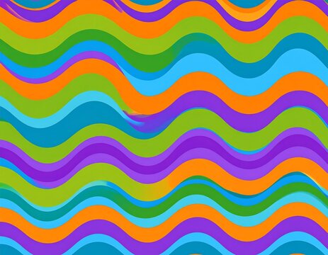 Colorful Abstract Wavy Stripes Background