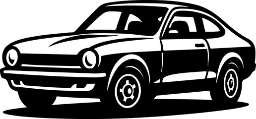 Seventies Compact Coupe With Simple Body Lines And Chrome Bumpers