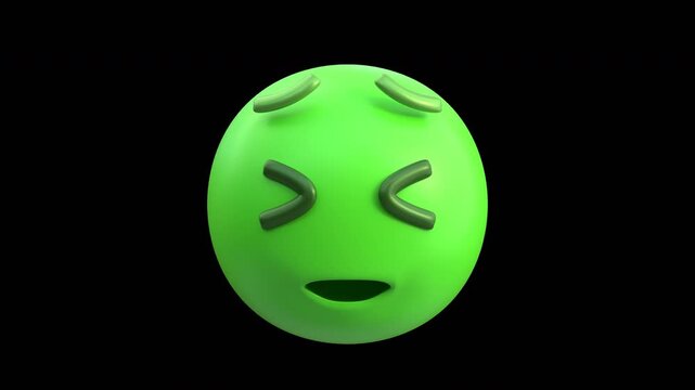 3D  Nauseated Face Emoji | Alpha Channel