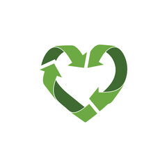 Green Heart Recycling Symbol - Eco-Friendly Love.