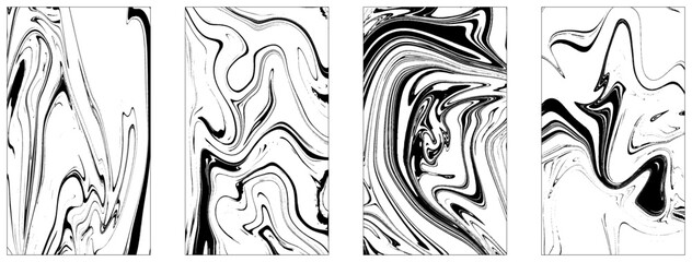 Collection of Ebru ink texture. Watercolor stains, abstract background, traditional Turkish painting art.