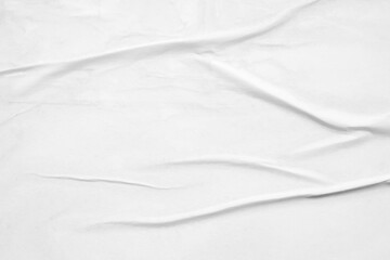 Obraz premium white crumpled and creased glued wrinkled paper poster texture background