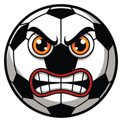 Angry face football illustration vector isolated design element ideal for sports mascot cartoon character playful and aggressive themed creative artwork