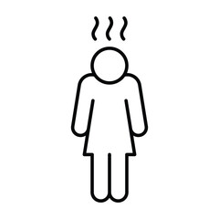 Depression icon. Simple outline style. Depression linear symbol design. Simple line illustration on white background.