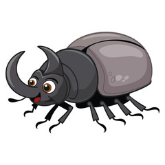 Beetle with gray wings vector illustration isolated design perfect for insect study educational material or natural wildlife themed artwork