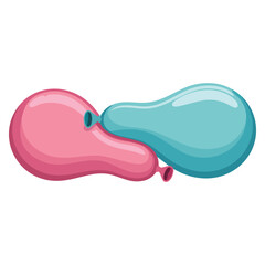 Blue and pink balloons on white background vector illustration isolated perfect for party celebration decoration birthday festival or festive themed artwork