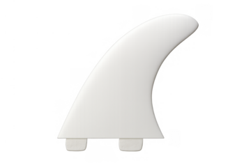 Surfboard fin, equipment for water sport, surfing wave riding, sport accessory, white isolated element