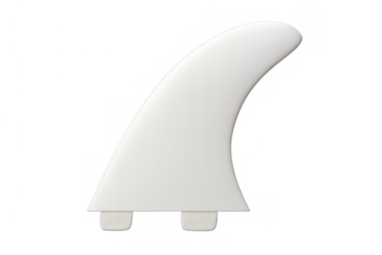 Surfboard fin, equipment for water sport, surfing wave riding, sport accessory, white isolated element