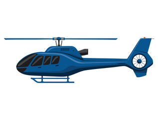 Blue helicopter isolated vector illustration perfect for aviation transport flying vehicle rescue aircraft or helicopter themed design and creative artwork