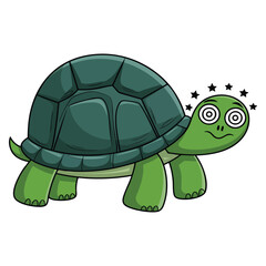 Dizzy face turtle illustration vector isolated on white background perfect for cartoon animal playful humorous or whimsical creative themed artwork designs