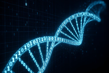 Binary Code DNA Strand: Digital Representation of Genetic Information and Technology