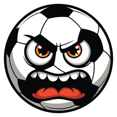 Football with angry face illustration vector artwork isolated perfect for sports mascot cartoon character aggressive and playful themed designs