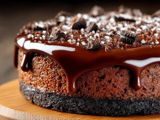 Salted Caramel Chocolate Cheesecake with Cookie Crumble