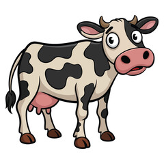 Gray cow with sad face illustration vector style isolated design perfect for farm animal cartoon artwork emotional or agricultural themed creative designs