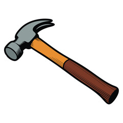 Hammer vector illustration isolated on white background perfect for construction DIY project industrial education or tool themed creative artwork design