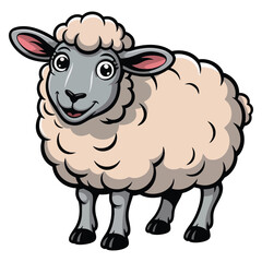 Happy face sheep vector illustration perfect for farm animal character kids theme educational playful or decorative creative design artwork