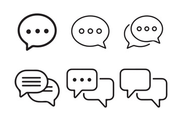 Outline Chat and Speech Bubble Icons. Chat Message Bubbles Vector Icon. Communication icons. Vector Illustration eps 10
