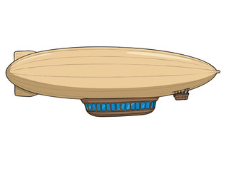 Illustration of a blimp on a white background vector artwork isolated ideal for airship aviation transport sky design and cartoon themed visuals