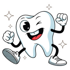 Illustration of a tooth on white background vector artwork suitable for dental health care medical design clean smile or oral hygiene themed creative concept