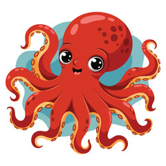 Illustration of close up octopus vector design isolated on white background perfect for sea wildlife marine life educational study or realistic artwork
