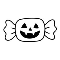 Black lines, ghost-face candy bag pattern