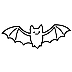 Black lines, bat with spread wings