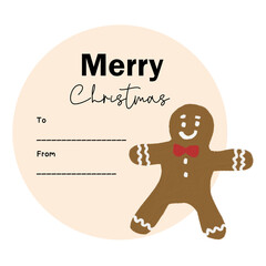 Cookie Man tag with space for text