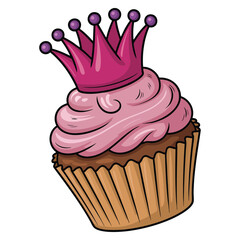 Isolated cupcake illustration vector design perfect for dessert food bakery celebration or sweet themed decorative and creative artwork concepts