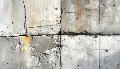 Obraz premium Concrete wall crack macro, rough surface texture, building material closeup, industrial design detail, gray cement pattern, architecture surface realism, construction texture photo.