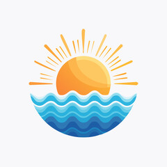 Sunrise Over The Ocean Waves.