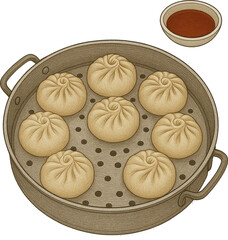 Buuz Dumplings in Steamer