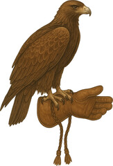 Eagle Falconry Glove and Bird
