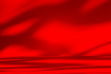 Wall interior background, studio and backdrops show products.with shadow from window color Red background for text insertion and presentation product	