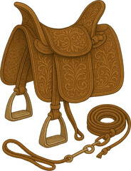 High-Pommel Riding Saddle