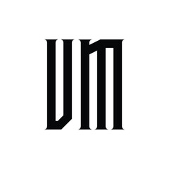 VM monogram logo design letter text name symbol monochrome logotype alphabet character simple logo