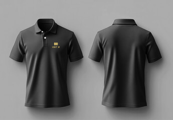 Black Polo Shirt Mockup Design Template Psd