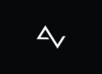 Minimal av monogram logo on black