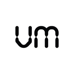 VM monogram logo design letter text name symbol monochrome logotype alphabet character simple logo