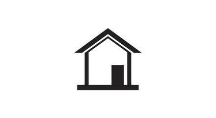 Isolated minimalist monochrome home icon on a white background