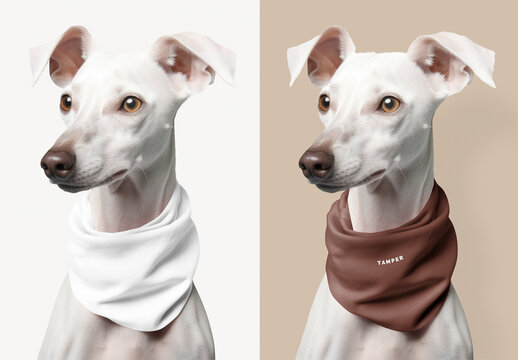 Elegant Dog Bandana Mockup Fashion Psd